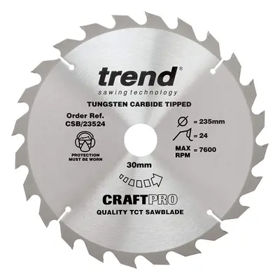 Trend CSB/23524 Craft Pro General Purpose TCT Blade Ideal for Bosch, Makita, Milwaukee, and Hiko