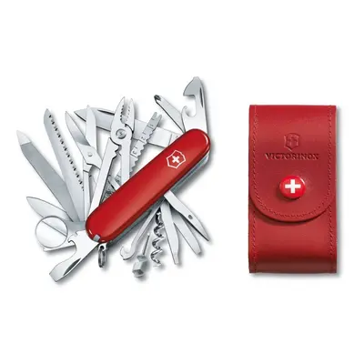 (red/red) Victorinox SWISS CHAMP Swiss army knife bundle pack - with free Victorinox pouch