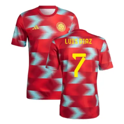 (S) Colombia Pre-Match Shirt (Red) (LUIS DIAZ 7)