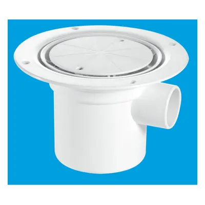 McAlpine TSG3-WH 75mm Water Seal Trapped Gully, Clamp Ring and Cover Plate, 1Â½" Side Inlet for 