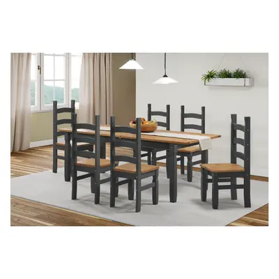 Corona Charcoal Large Extending Table & Chairs