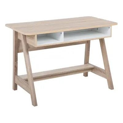 Home Office Desk with Shelf x cm Light Wood JACKSON