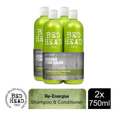 BedHead by Tigi Urban Antidotes Re-Energise Shampoo & Conditioner 2x750ml