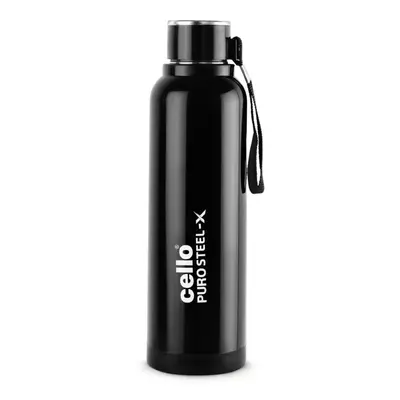 Cello Puro Steel-X Benz Insulated Bottle with Stainless Steel Inner ML Black