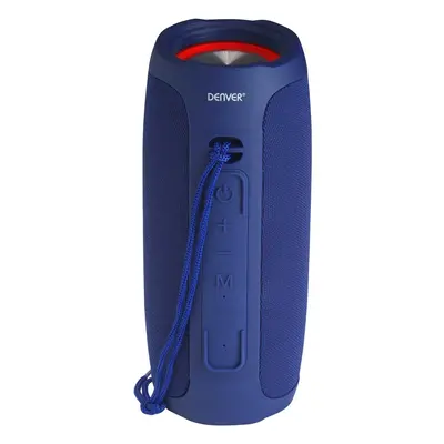 (Blue) Denver BTV-220 Portable Bluetooth Speaker Cannon, LED Lights, Rechargeable, USB & Micro S