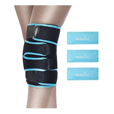 NEENCA Knee Brace with Ice Pack Wrap,Medical Grade Knee Support with Reusable Cold/Hot Gel Pack,