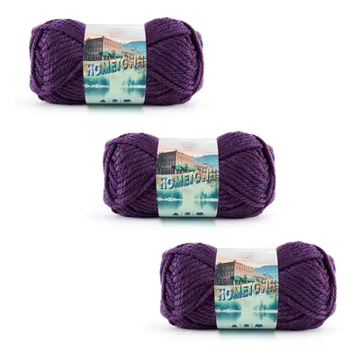 Lion Brand Yarn Hometown Yarn Bulky Yarn Yarn for Knitting and Crocheting 3Pack Portland Wine