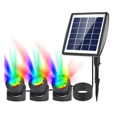 (black, Colored Light) Led Solar Spotlights Waterproof Solar Powered Garden Pond Light Warm Whit