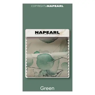 (green, W300cm x L260cm) 1pc Napearl 70-80% Shading Painted Green Plant Printed Blackout Curtain