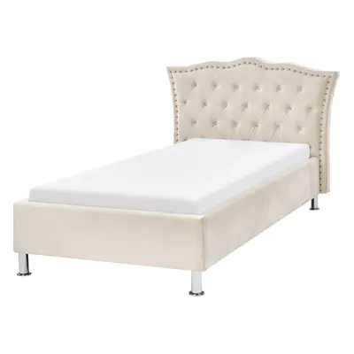 Velvet EU Single Size Bed Beige METZ