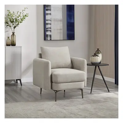 (Beige) SOFIA MODERN SCANDI STYLE FABRIC LIVING ROOM CHAIR