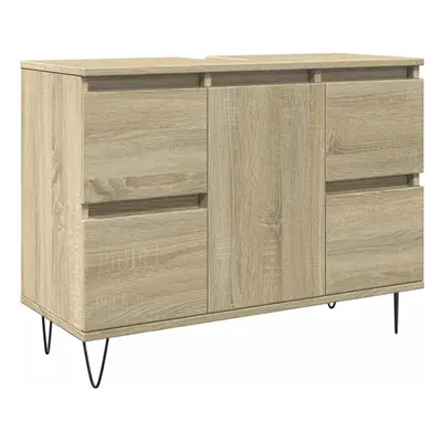 vidaXL Bathroom Cabinet Storage Cabinet Vanity Unit Sonoma Oak Engineered Wood