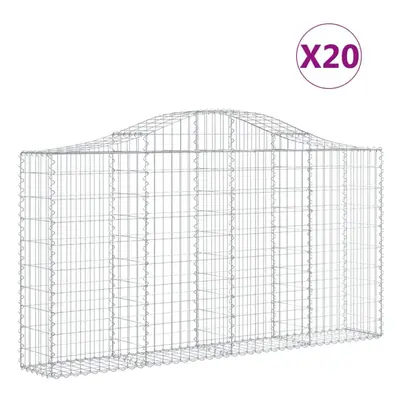 (200 x x 100/120 cm/20 pcs) vidaXL Arched Gabion Basket Stone Basket Gabion Retaining Wall Galva