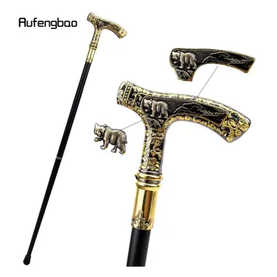 (yellow) Gold Black Luxury Bear Handle Walking Cane Fashion Decorative Walking Stick Gentleman E