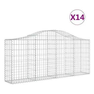 (200 x x 80/100 cm/14 pcs) vidaXL Arched Gabion Basket Stone Basket Gabion Retaining Wall Galvan