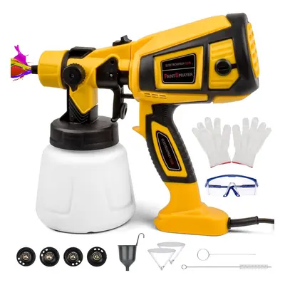 (Yellow) Electric Paint Spray Gun with Nozzles and Spray Patterns, Electric Paint Sprayer 1400ML