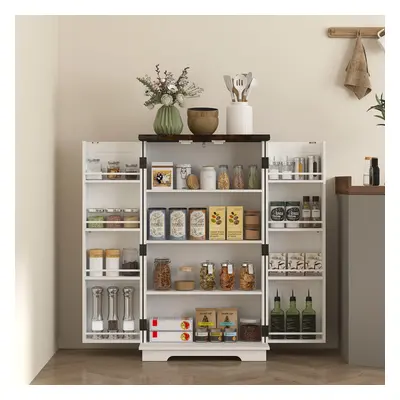 HOMCOM Kitchen Cupboard Pantry Cabinet with Adjustable Shelves White