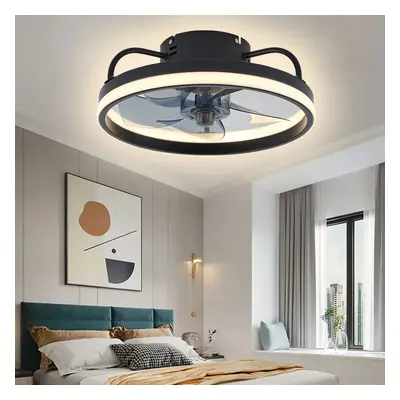 (Black) LED Ceiling Fans with Lights Reversible Remote