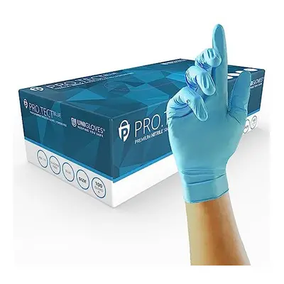 PRO.TECT Blue GU0044 Heavy Duty Nitrile Gloves - Multipurpose, Powder and Latex Free, Disposable