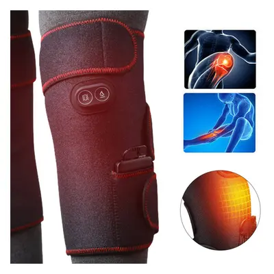 (2 Pcs) Electric Heated Knee Vibrating Massage Pad Leg Wrap Brace Arthritis Pain Relief