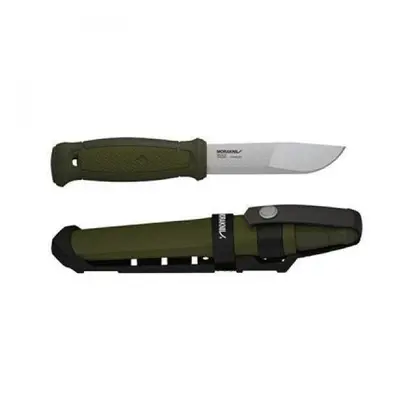 Mora Kansbol Multi Mount Bushcraft Knife Fixed 4.3" Blade, Green TPE Handle, Polypropylene Sheat