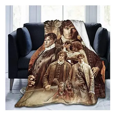 Outlander Jamie Fraser Collage Blanket Soft Flannel Warm Fuzzy Blanket for Couch Office Picnic T