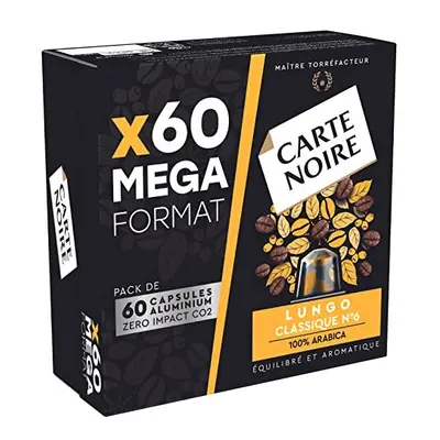 Carte Noire, Espresso Lungo, Nespresso Compatible Aluminium Capsules, Pack of Coffee Pods, 100% 