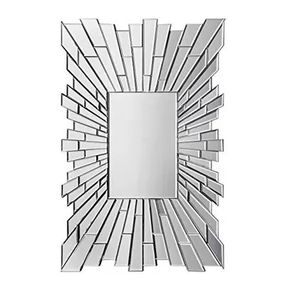 Premier Housewares Glitzy Rectangular Wall Mirror - Silver