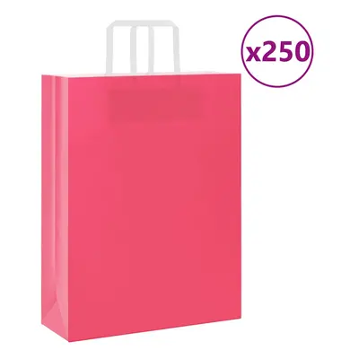 (pink, x x cm/ pcs) vidaXL Paper Bags pcs with Handles White 21x11x28 cm Paper Grocery Bag