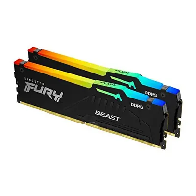 Kingston FURY Beast DDR5 RGB 32GB (2x16GB) 5200MT/s DDR5 CL36 DIMM Desktop Gaming Memory Kit of 