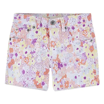 Levi's Girls' Girlfriend Fit Denim Shorty Shorts Floral Blooms 3T