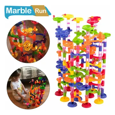 219 PCS Kids Marble Run Race Toy Game Gift Construction Building Block