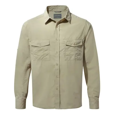 (M, Oatmeal Grey) Craghoppers Mens Kiwi Long-Sleeved Shirt