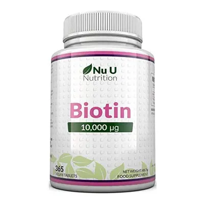 Biotin Hair Growth Supplement Vegan Tablets Full Year Supply Biotin 10000mcg by Nu U Nutrition