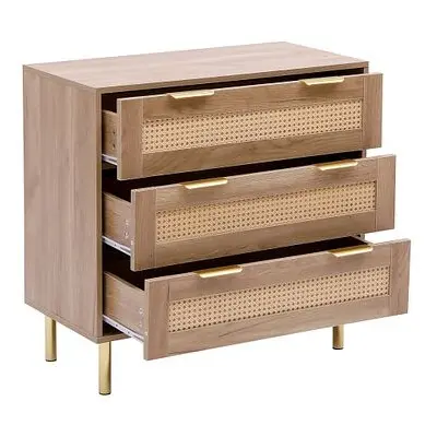 MMT Natural Chest with Rattan Fronts, Storage Drawers