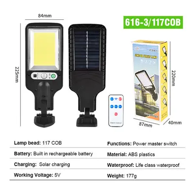 (117COB(With remote controller)) LED Solar Wall Light Modes Motion Sensor Light Control IP65 Wat