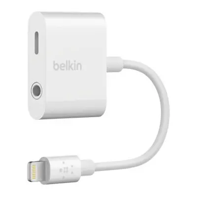 Belkin RockStar 3.5 mm + Lightning Lightning White cable interface/gender adapter