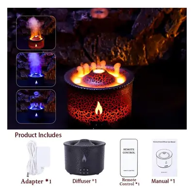 (as the picture, Remote Control 360ML1-EU) Flame Air Humidifier Jellyfish Electric Aroma Diffuse