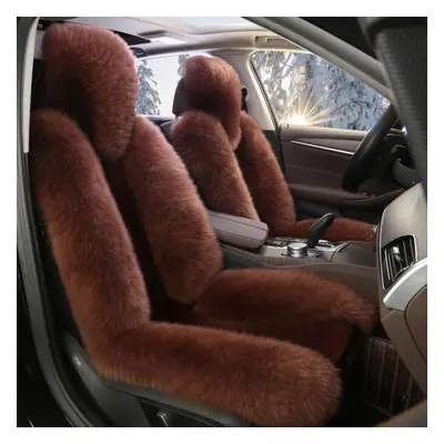 (coffee, Seat cushion sets of) 1pc New Sheepskin Fur Car Seat Cover Universal Wool Car Cushion F