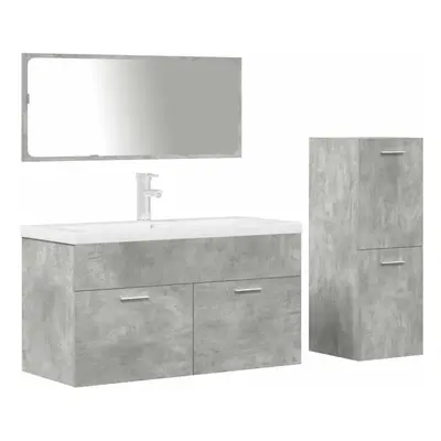 (concrete grey, x 38.5 x cm/ piece) vidaXL Piece Bathroom Furniture Set Concrete Grey Engineered