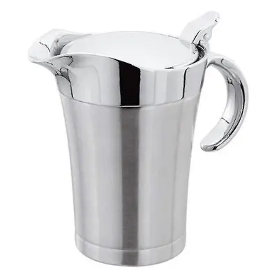 New Double Insulated Sauce Jug with Hinged Lid,ideal Stainless Steel Gravy Boat(750ml)