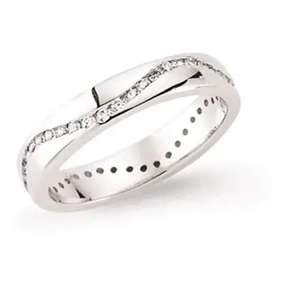 (L) Wedding Ring Wedding Band 4mm Sterling Silver Ring Platinum Plated