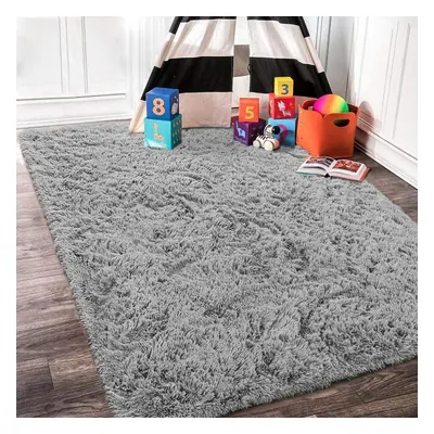 (160cm x 230cm (5ft 3" x 7ft 6"), Grey) Non Slip Rugs Shaggy Thick Large Living Room Rugs Bedroo