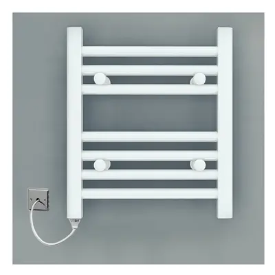 (300 x mm (h), Manual Electric Element) 300mm Wide White Electric Towel Rail Radiator