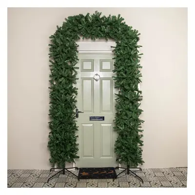 8ft Single Door Artificial Christmas Tree Arch in Green with Tips