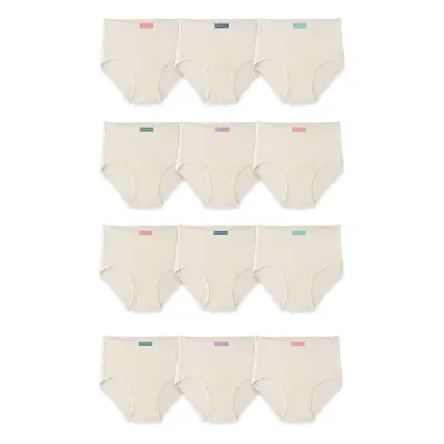 Fruit of the Loom Toddler Girls' Tag-free Cotton Underwear Briefs Brief - Pack Natural Cotton 4-