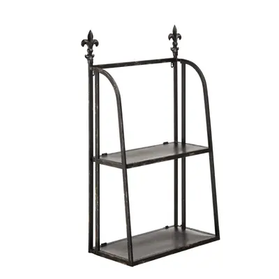 Premier Housewares Tier Black Metal Wall Mountable Shelf Unit