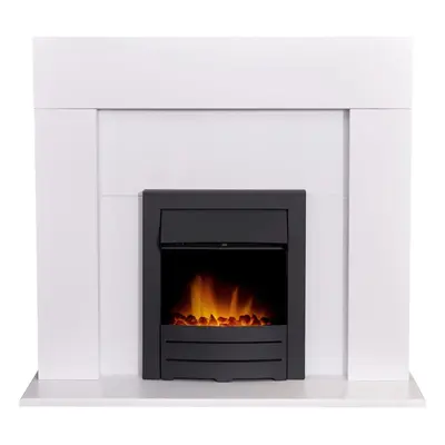 Adam Miami Fireplace in Pure White with Colorado Electric Fire in Black, Inch