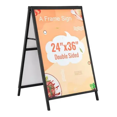 Vevor XHBZA2436INCHM1FCV0 A Frame Sidewalk Sign, x in. Heavy Duty Slide-in Signboard Holder, Dou