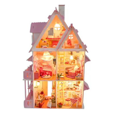 Large Wooden Kids Doll House Barbie Kit Girls Play Dollhouse Mansion Furniture